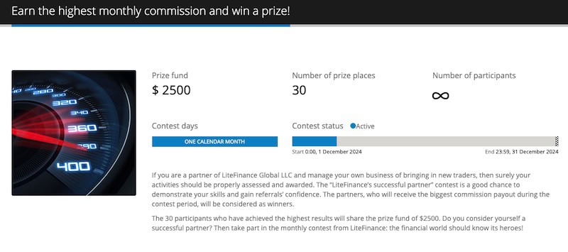 LiteFinance Announces "Successful Partner" Contest with $2,500 Prize Fund for Top Affiliates